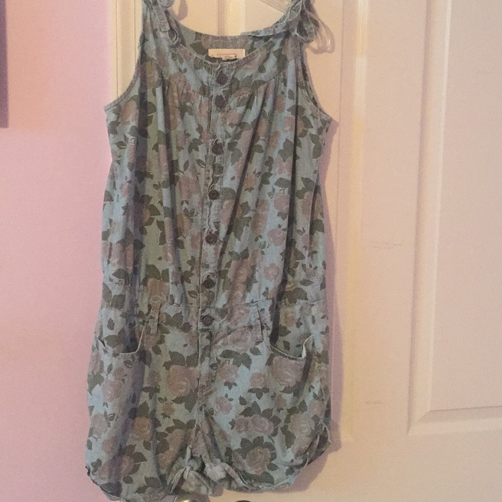 Denim Floral Romper